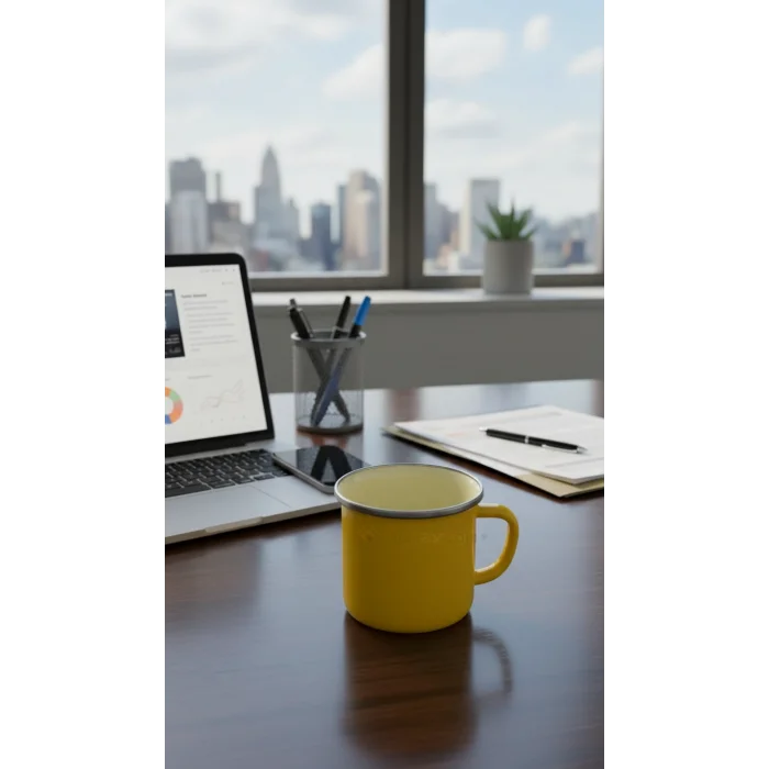 İtalyan Premium Emaye Kampçı Kupa – Sarı