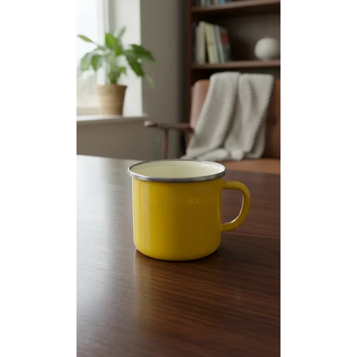 İtalyan Premium Emaye Kampçı Kupa – Sarı