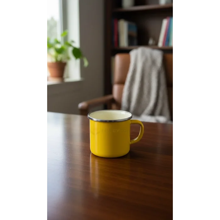 İtalyan Premium Emaye Kampçı Kupa – Sarı