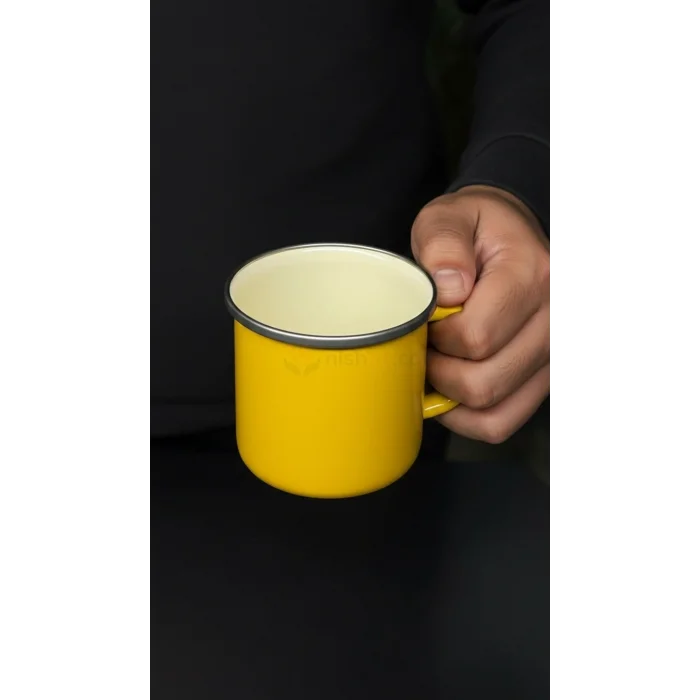 İtalyan Premium Emaye Kampçı Kupa – Sarı