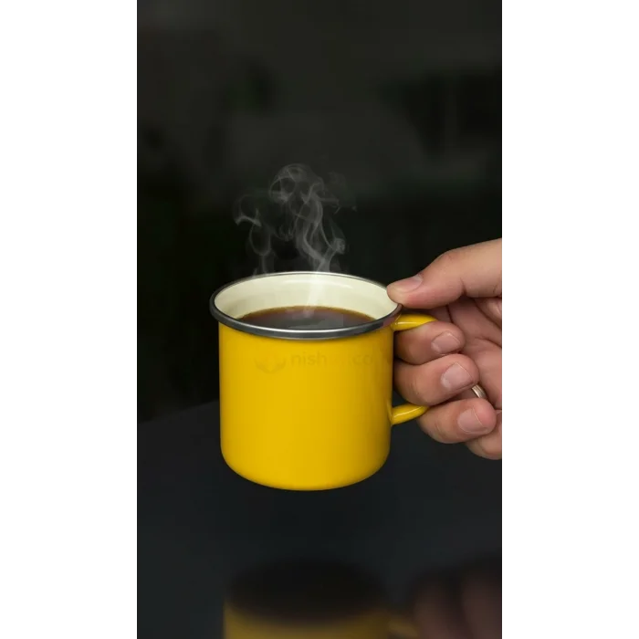 İtalyan Premium Emaye Kampçı Kupa – Sarı