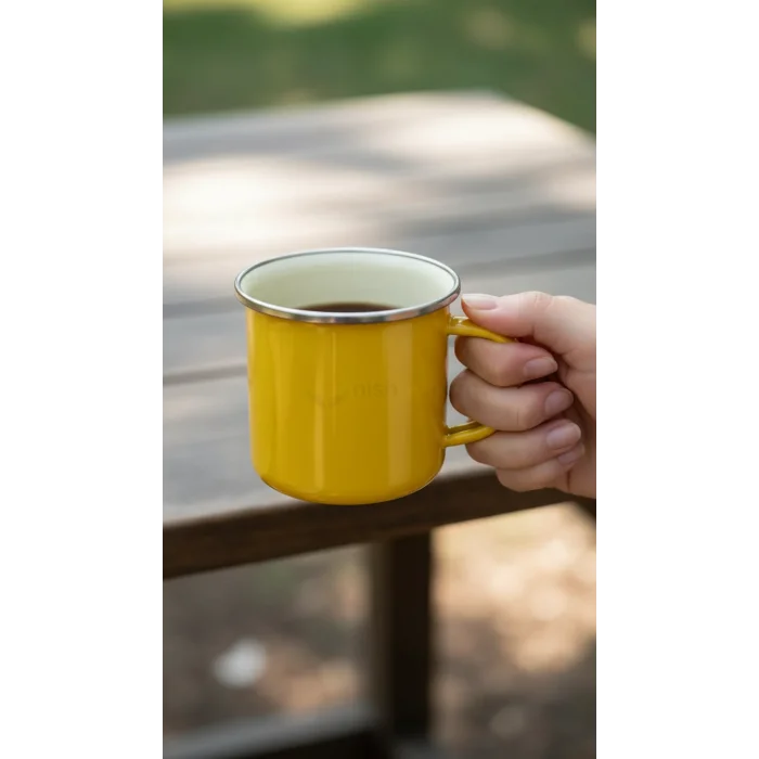İtalyan Premium Emaye Kampçı Kupa – Sarı