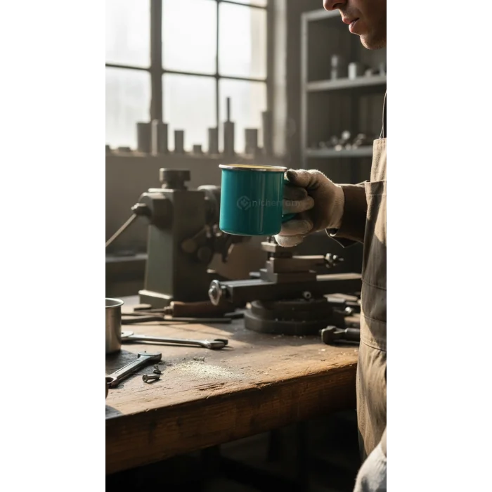 İtalyan Premium Emaye Kupa –turkuaz