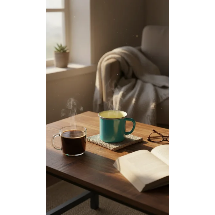 İtalyan Premium Emaye Kupa –turkuaz