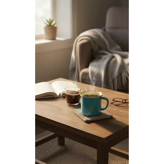 İtalyan Premium Emaye Kupa –turkuaz