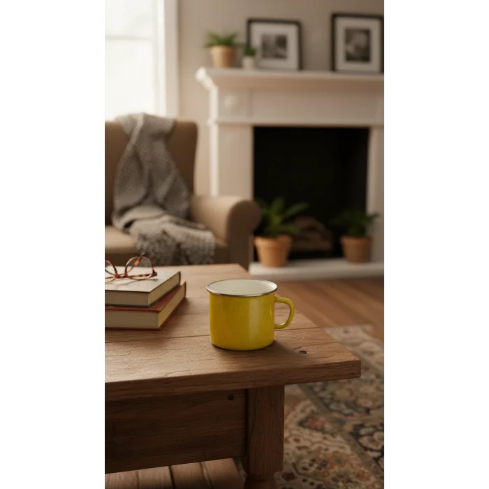 İtalyan Emaye Kupa 10 cm – sarı