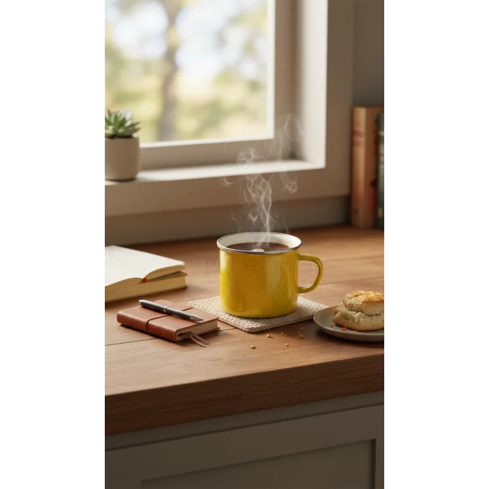 İtalyan Emaye Kupa 10 cm – sarı