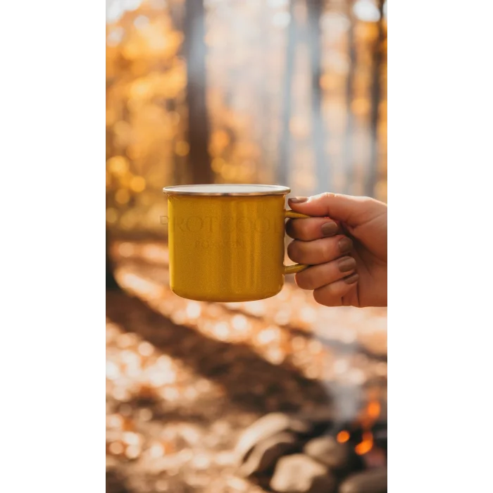 İtalyan Emaye Kupa 10 cm – sarı