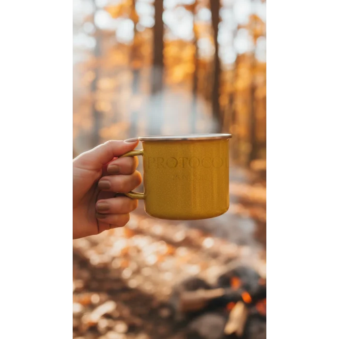 İtalyan Emaye Kupa 10 cm – sarı