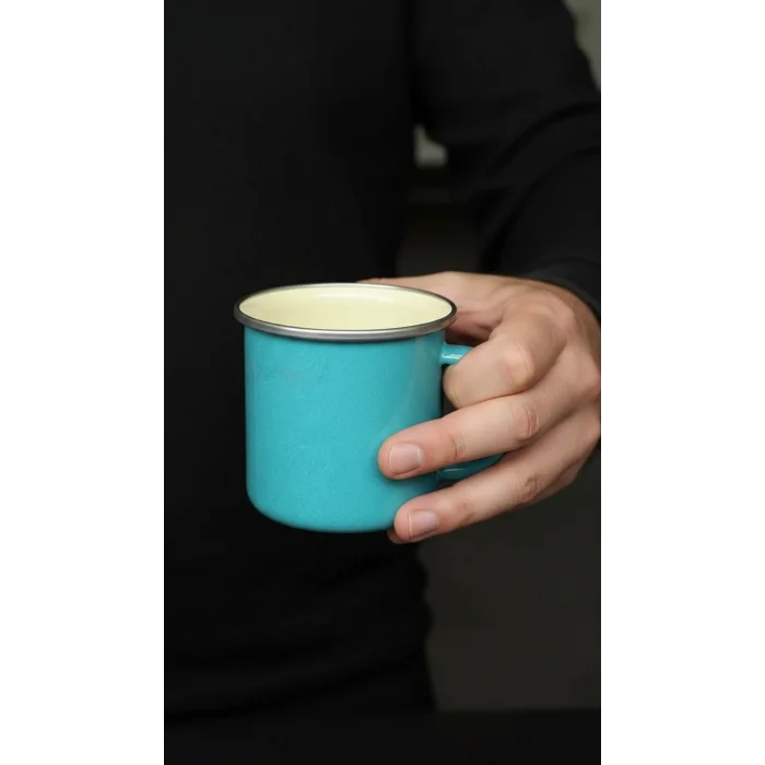 Turkuaz Elegance 10 cm İtalyan Emaye Kupa