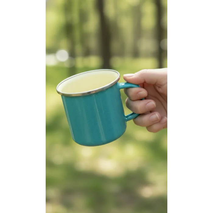 Turkuaz Elegance 10 cm İtalyan Emaye Kupa