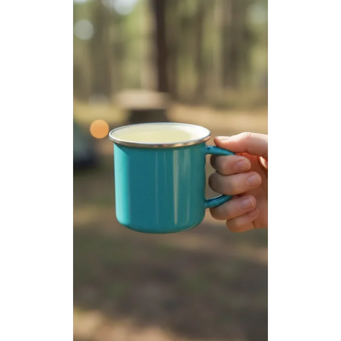 Turkuaz Elegance 10 cm İtalyan Emaye Kupa