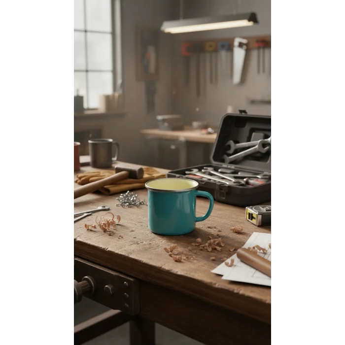 Turkuaz Elegance 10 cm İtalyan Emaye Kupa