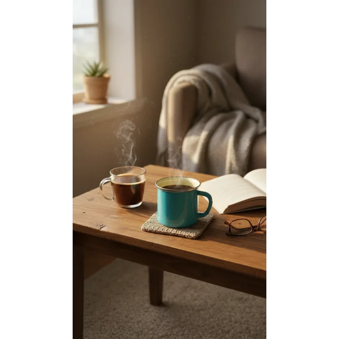 Turkuaz Elegance 10 cm İtalyan Emaye Kupa