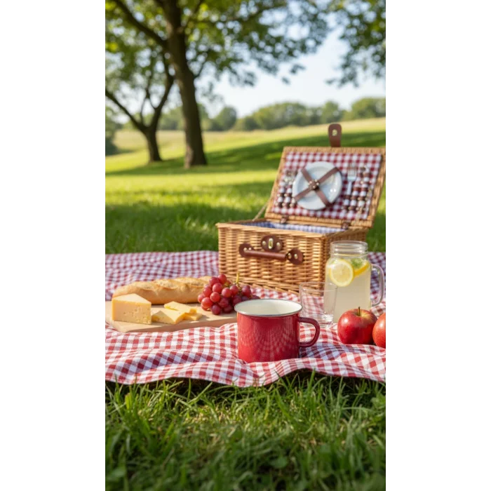 İtalyan Lüks Emaye Kampçı Kupa – Kırmızı