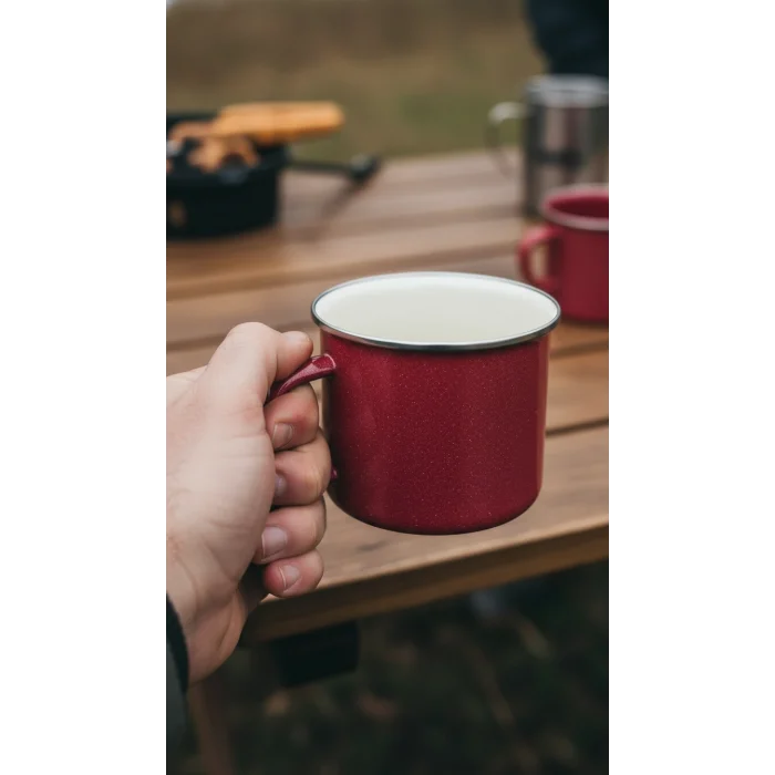 İtalyan Lüks Emaye Kampçı Kupa – Kırmızı
