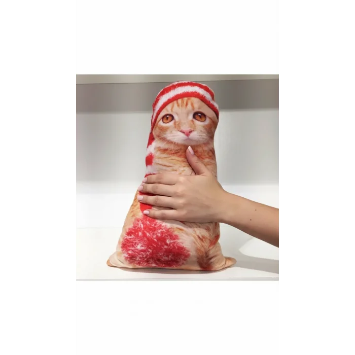 Lüks 3D kedi Motifli Yastık