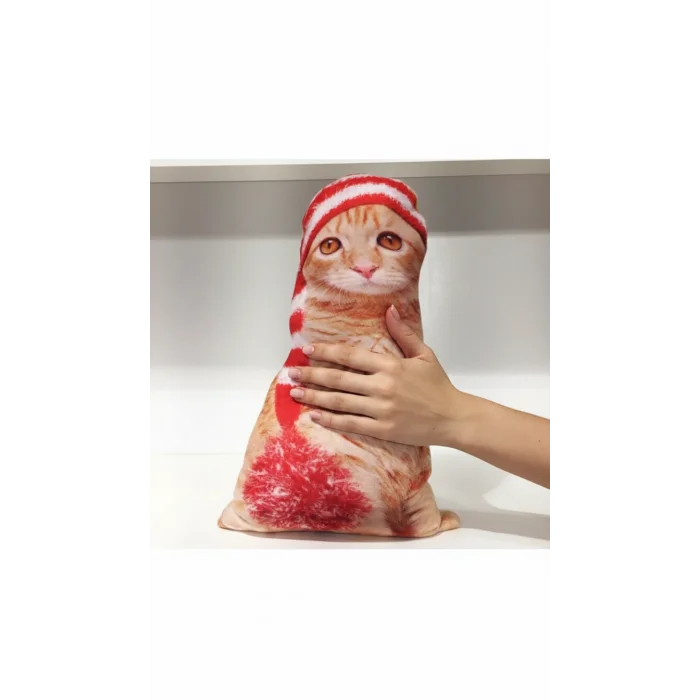 Lüks 3D kedi Motifli Yastık