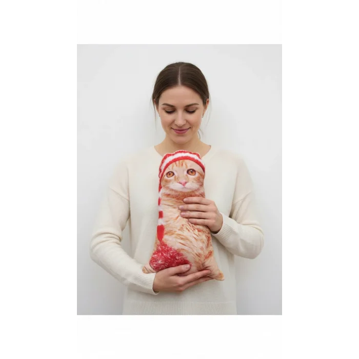 Lüks 3D kedi Motifli Yastık