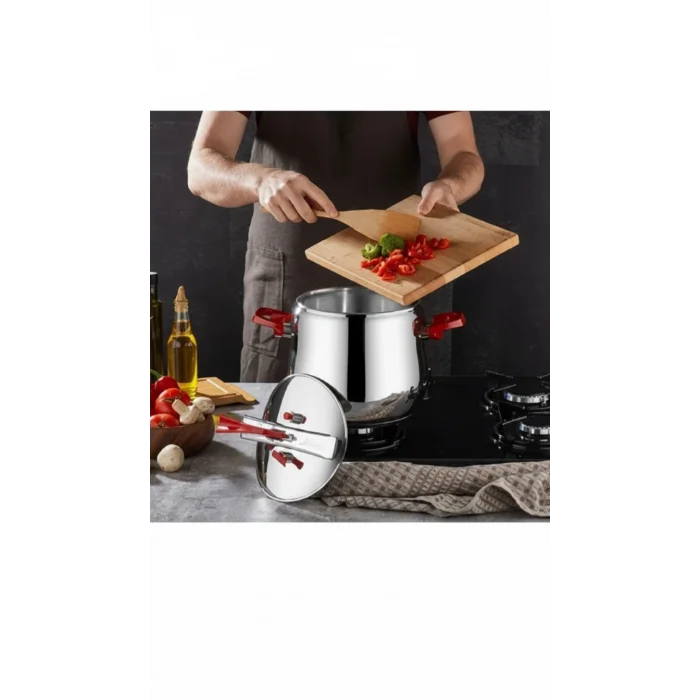 Prestige 7L Premium Kırmızı Düdüklü Tencere