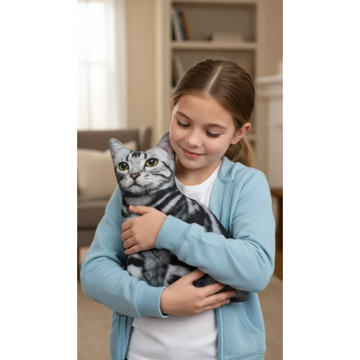 American Shorthair 3D Dijital Baskılı Lüks Kedi Yastığı