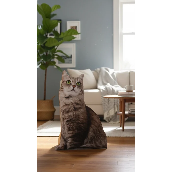 Sibirya Kedisi 3D Dijital Baskılı Lüks Yastık