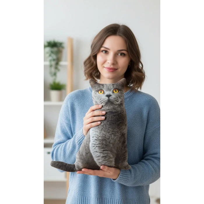 3D Dijital baskılı kedi yastık BRİTİSH SHORTHAİR kedi