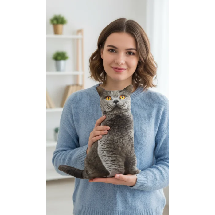3D Dijital baskılı kedi yastık BRİTİSH SHORTHAİR kedi