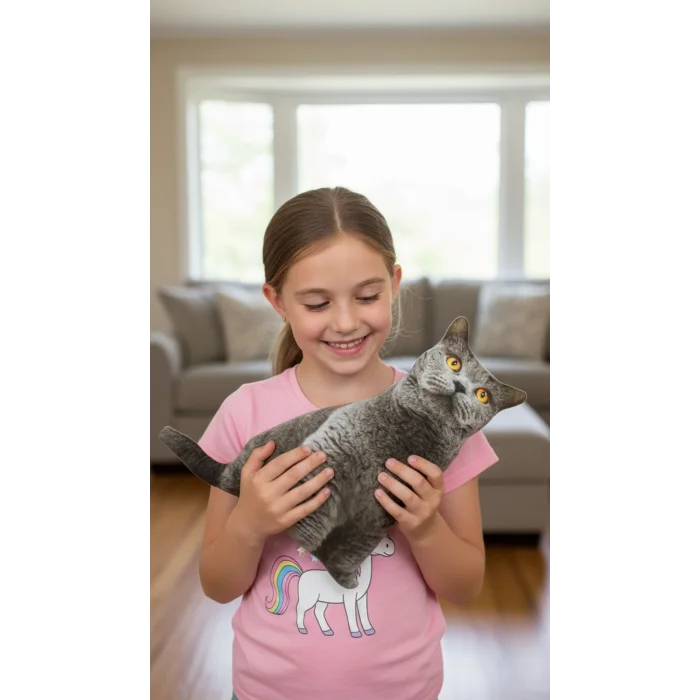 3D Dijital baskılı kedi yastık BRİTİSH SHORTHAİR kedi
