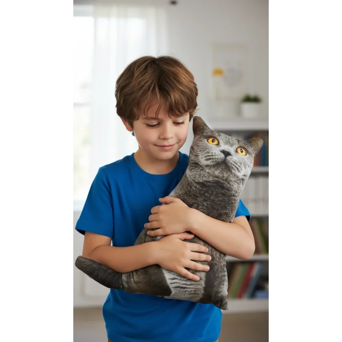 3D Dijital baskılı kedi yastık BRİTİSH SHORTHAİR kedi