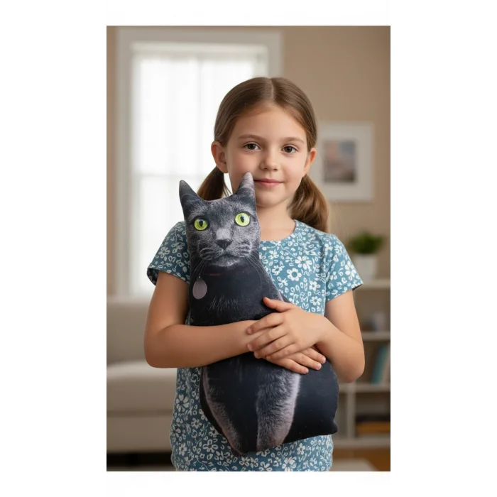 Ege Kedisi 3D Dijital Yastık – Lüks Konforlu Ev Dekoru