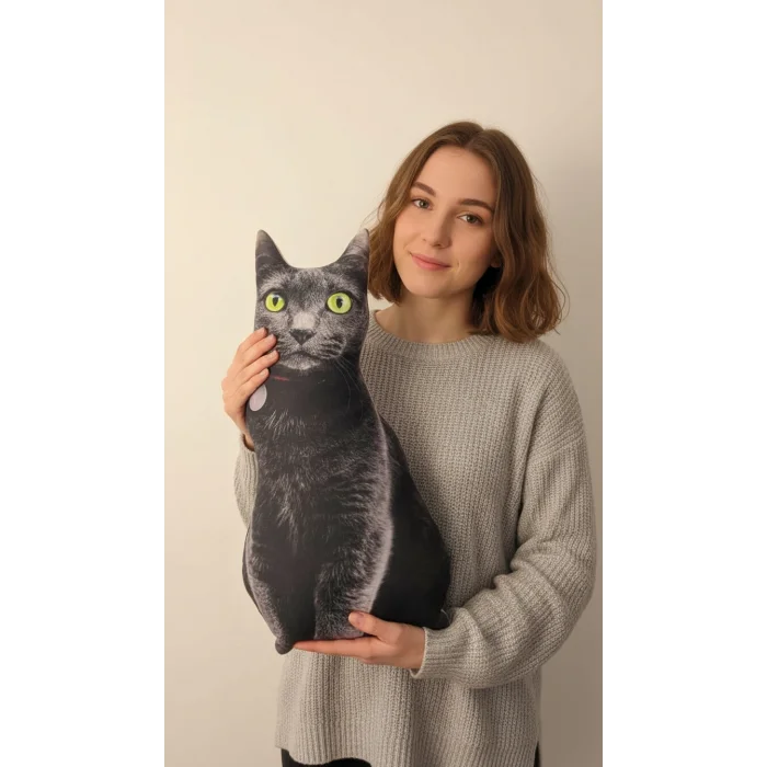 Ege Kedisi 3D Dijital Yastık – Lüks Konforlu Ev Dekoru