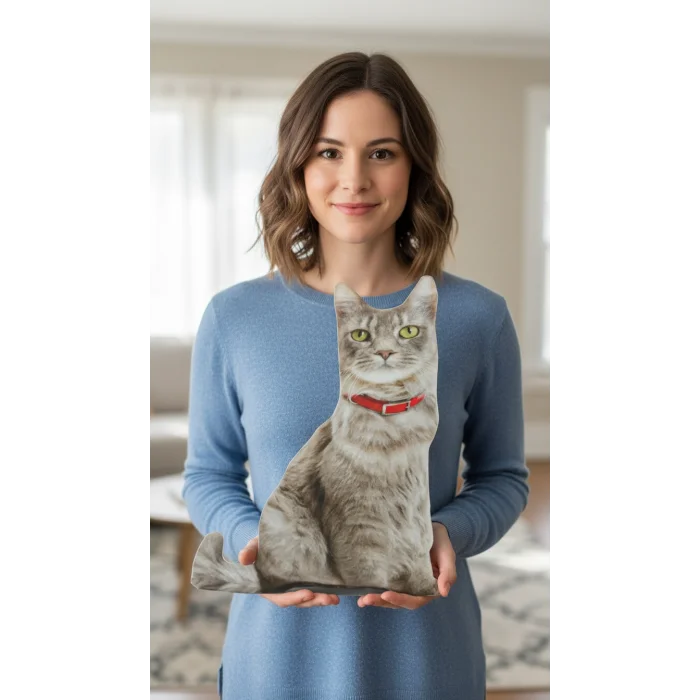 3d Dijital Baskılı Dekoratif Kedi Yastık