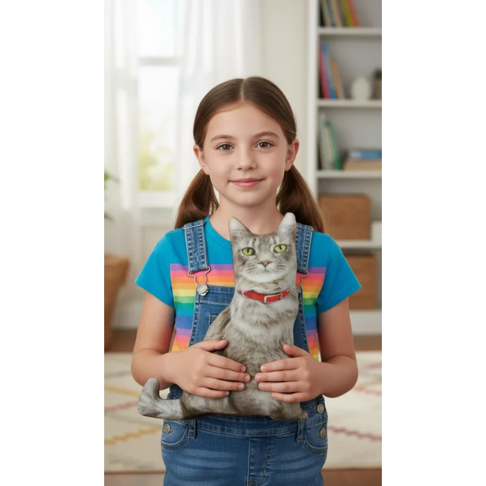 3d Dijital Baskılı Dekoratif Kedi Yastık