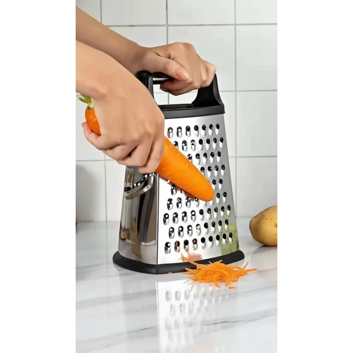 Lüks 4-Fonksiyonlu Çelik El Rendesi - Silikon Tabanlı Mutfak Mükemmelliği