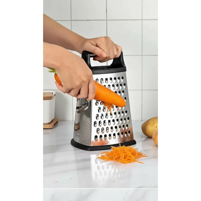 Lüks 4-Fonksiyonlu Çelik El Rendesi - Silikon Tabanlı Mutfak Mükemmelliği