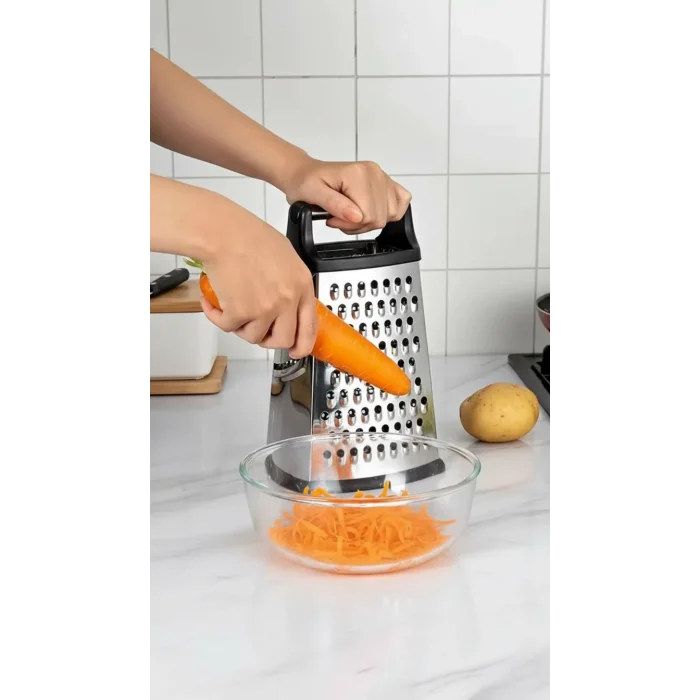 Lüks 4-Fonksiyonlu Çelik El Rendesi - Silikon Tabanlı Mutfak Mükemmelliği