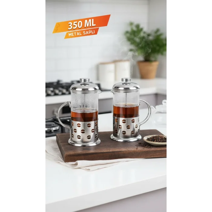 French Press - Filtre Kahve Ve Bitki Çayı Demliği 350 ml 2-adet