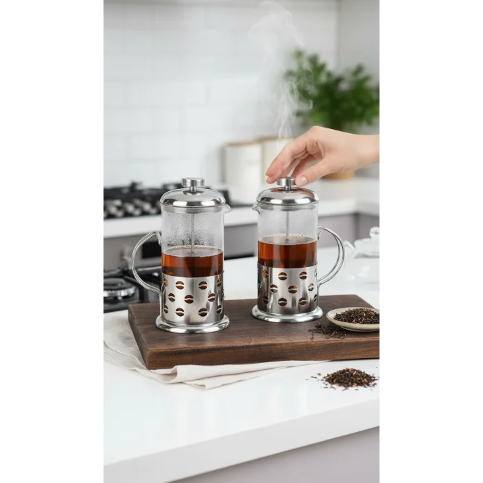 French Press - Filtre Kahve Ve Bitki Çayı Demliği 350 ml 2-adet