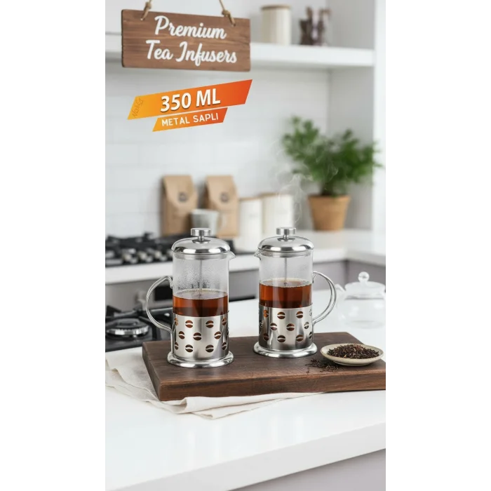 French Press - Filtre Kahve Ve Bitki Çayı Demliği 350 ml 2-adet
