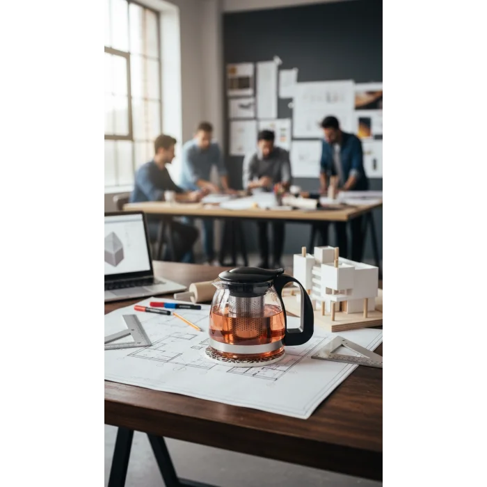 Lüks Renkli Cam Süzgeçli Demlik 700 ml – Modern Şıklık