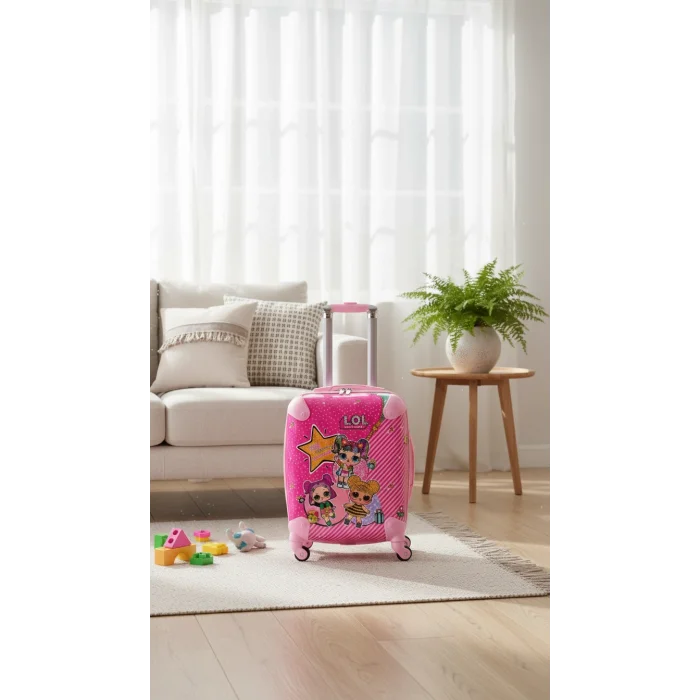 Lüks Pembe Abs Kız Çocuk Valizi – 360° Tekerlekli Şıklık