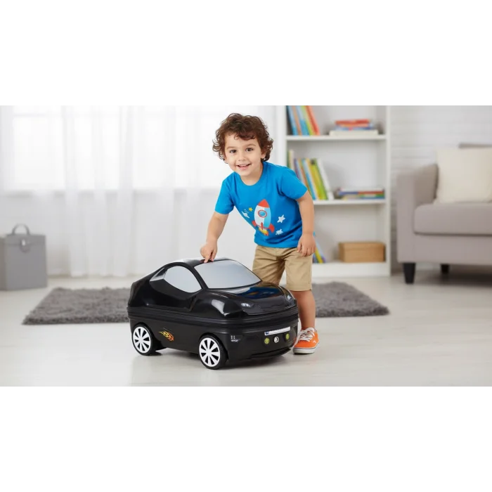 Lüks ve Dayanıklı Siyah Çocuk Unisex Valizi 1054208861536