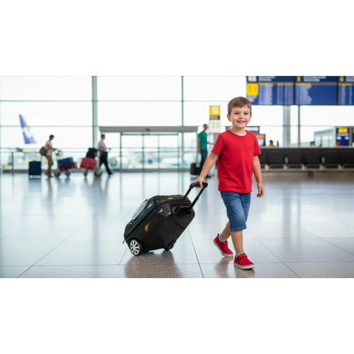 Lüks ve Dayanıklı Siyah Çocuk Unisex Valizi 1054208861536