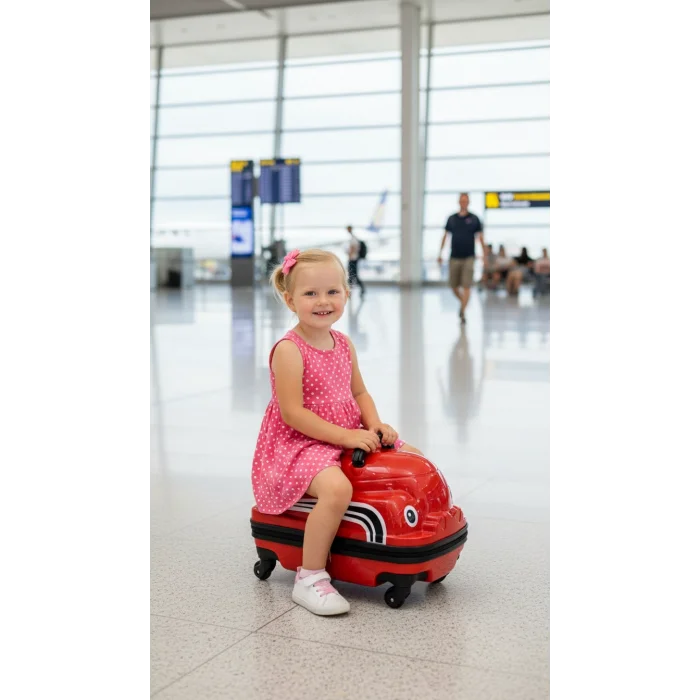LuxKid ABS Sürülebilir Çocuk Valizi Kırmızı