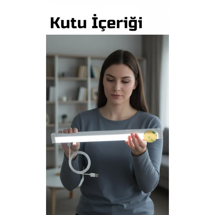 USB Şarjlı 3 Modlu Mıknatıslı otel-yurt-ev-kamp Feneri LED Şarjlı Işıldak 15 W 52 cm