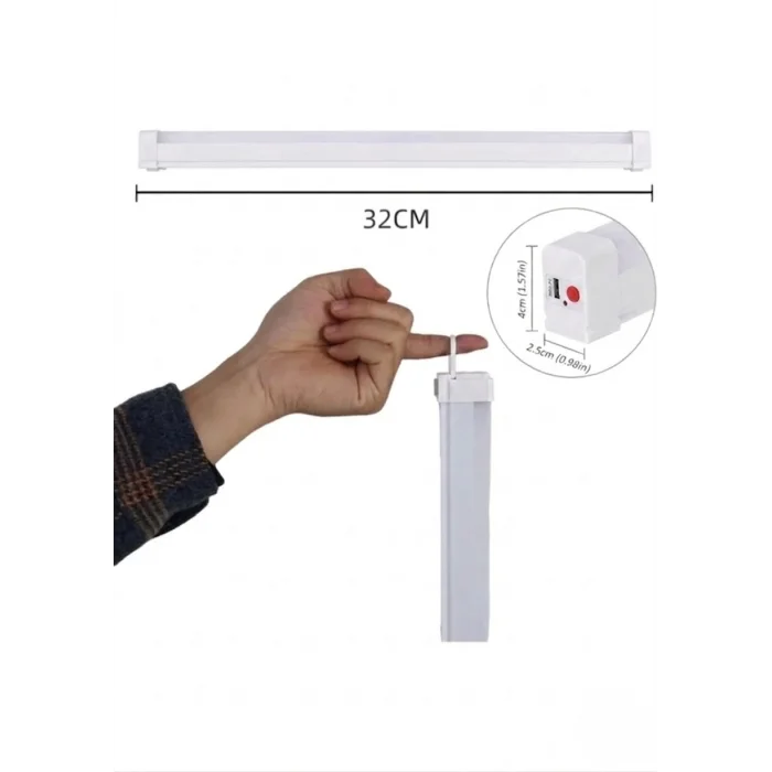 USB Şarjlı 3 Modlu Mıknatıslı otel-yurt-ev-kamp Feneri LED Şarjlı Işıldak 10 W 32 cm