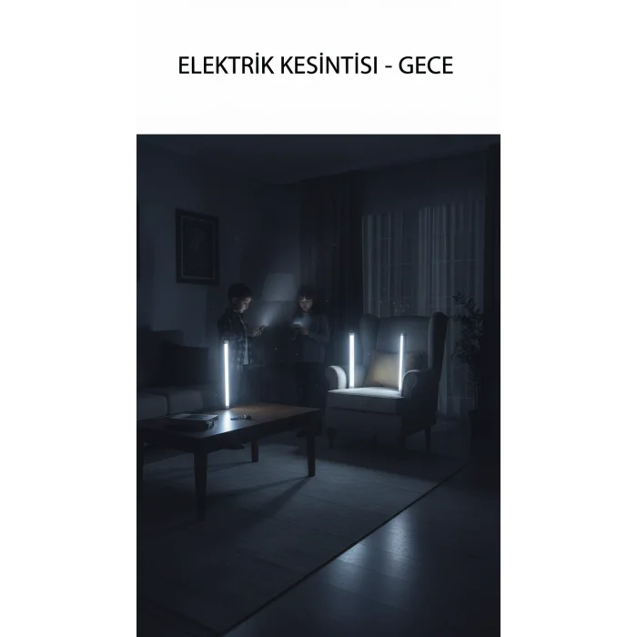 USB Şarjlı 3 Modlu Mıknatıslı otel-yurt-ev-kamp Feneri LED Şarjlı Işıldak 3-Adet