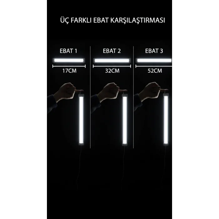 USB Şarjlı 3 Modlu Mıknatıslı otel-yurt-ev-kamp Feneri LED Şarjlı Işıldak 3-Adet