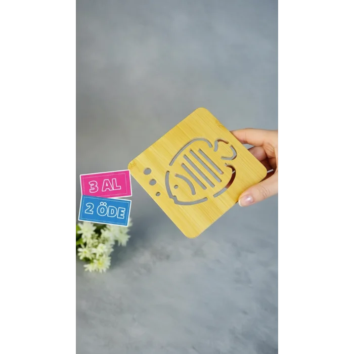 Premium Bambu Kare Nihale Seti – 3 Parça, Şık Yatay Desenli